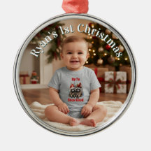 Photo personnalisée du 1er Noël de bébé