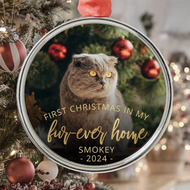 Ornement En Métal Photo pour animaux First Christmas Forever Home Sc (Créateur téléchargé)