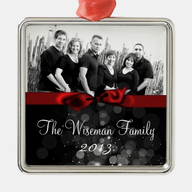 Ornement En Métal Photographie personnalisée de Noël (Devant)