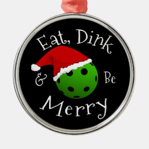Ornement En Métal Pickleball de Noël