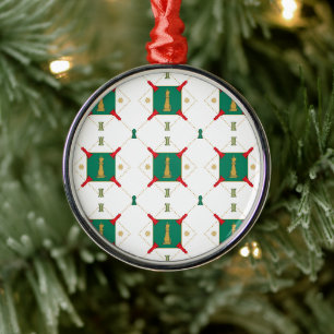 Ornement En Métal Pièce d'échecs Art de Noël - King Rook Snowflakes
