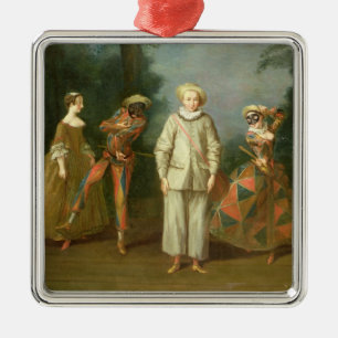 Ornement En Métal Pierrot et harlequin