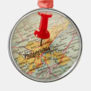 Ornement En Métal Pin Map Pennsylvania de Philadelphie