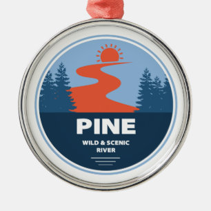 Ornement En Métal Pine Wild Et Rivière Pittoresque