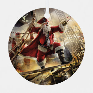 Ornement En Métal Pirate Père Noël