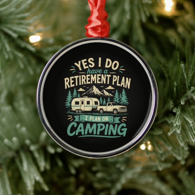 Ornement En Métal Plan de retraite de camping (Arbre)