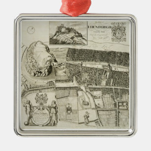 Ornement En Métal Plan d'Edimbourg, pub. par John Smith (c.1652-1742