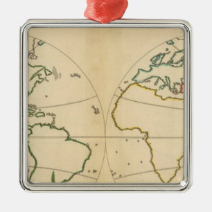 Ornement En Métal Plan mondial avec 5 zones