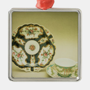 Ornement En Métal Plat de porcelaine de Worcester avec la décoratio