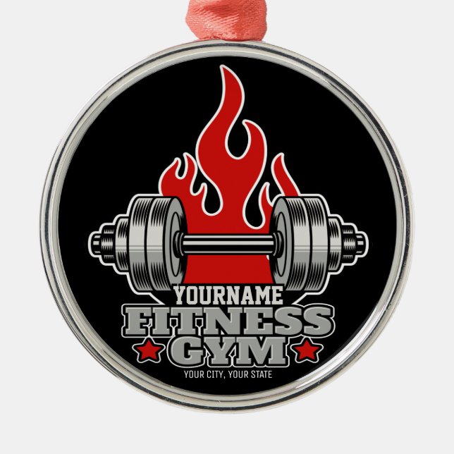 Ornement En Métal Poids Personnalisé Levant Dumbbell Fitness Gym (Devant)