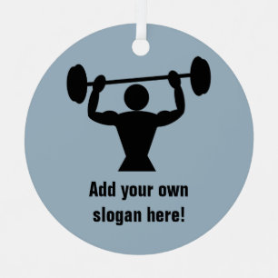 Ornement En Métal Poids robustes Guy levant - ajouter un slogan