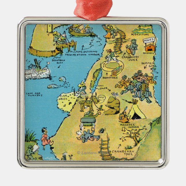 Ornement En Métal Points de bande dessinée d'intérêt sur Cape Cod (Devant)