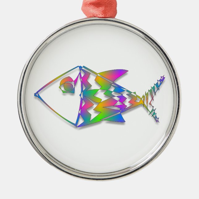 Ornement En Métal Poisson Abstrait (Devant)