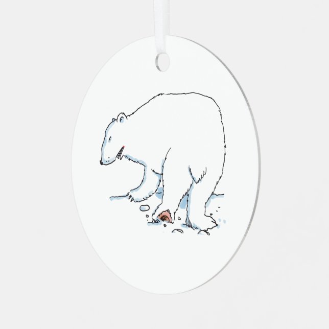 Ornement En Métal Polar Bear round metal ornament (Avant gauche)