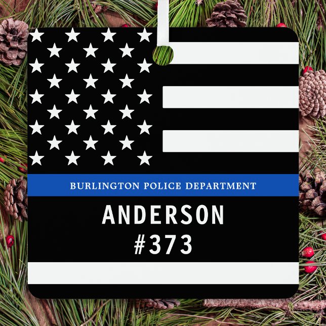 Ornement En Métal Police Personnalisée Ligne Bleue Mince Police (Créateur téléchargé)