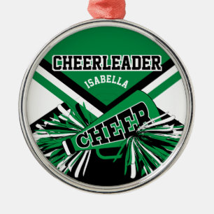 Ornement En Métal 📣 pom-pom girl - Vert, Noir et Blanc