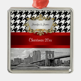Ornement En Métal Pont de Brooklyn à carreaux Noël