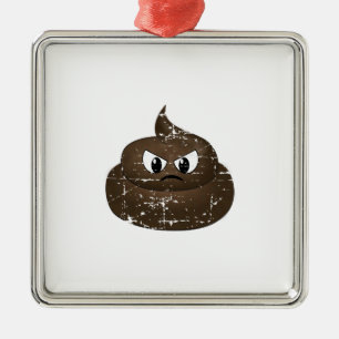 Ornement En Métal Poop de dessin en colère