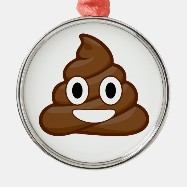 Ornement En Métal poop emoji (Devant)