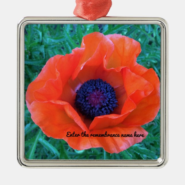 Ornement En Métal POPPY Oriental Red Orange — (Devant)
