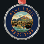 Ornement En Métal Port Louis Ile Maurice Cercle en détresse<br><div class="desc">Conception de déplacement vectoriel rétro Port Louis. Port Louis est la capitale mauricienne,  dans l'océan Indien.</div>