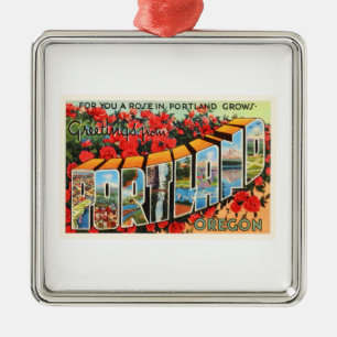 Ornement En Métal Portland Orégon OU vieux souvenir de Vintage