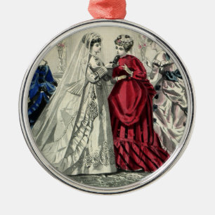 Ornement En Métal Portrait de mariage victorien vintage de la mariée