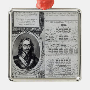 Ornement En Métal Portrait du Roi Charles ' avec des diagrammes