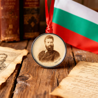 Ornement En Métal Portrait vintage de Hristo Botev, patriote bulgare