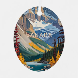 Ornement En Métal Poster de voyage du Canada texte personnalisé