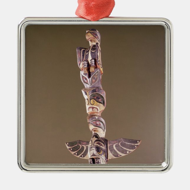 Ornement En Métal Poteau de totem de clan d'oiseau de Tinglit (Devant)