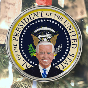 Ornement En Métal potus joe biden phoque présidentiel arbre de noël