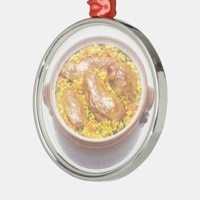 Ornement En Métal Poulet et riz (Gauche)