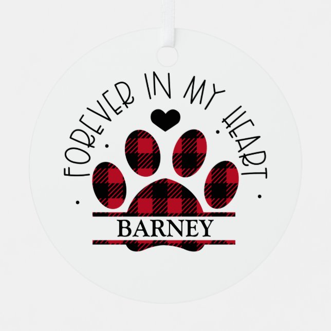 Ornement En Métal Pour toujours dans mon coeur Chat, Chien, Mémorial (Recto)