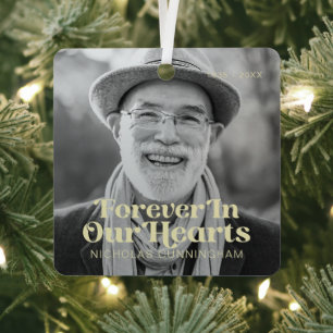 Ornement En Métal Pour toujours dans nos coeurs Élégant Mémorial Pho