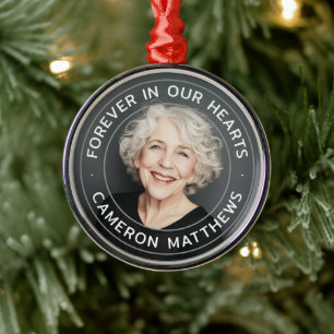 Ornement En Métal Pour toujours dans nos coeurs mémorial pleine phot