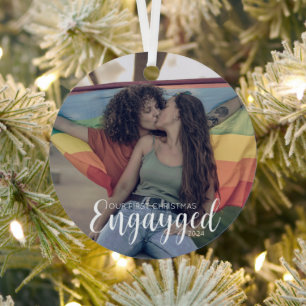 Ornement En Métal Premier Gay pride engagé de Noël Personnalisé