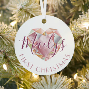 Ornement En Métal Premier Monogramme De Noël Ou Nom Vive Pink Photo