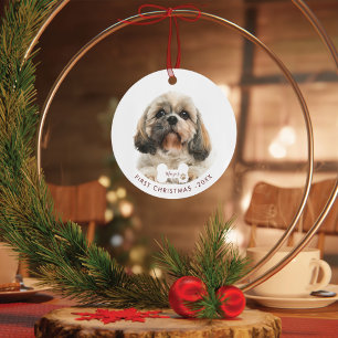 Ornement En Métal Premier Noël Chih Tzu Chien Chien Pet Photo