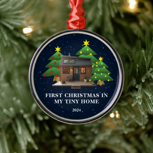 Ornement En Métal Premier Noël dans ma petite maison rustique (Arbre)