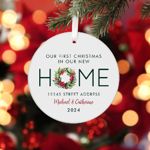 Ornement En Métal Premier Noël dans notre nouvelle maison Couronne a