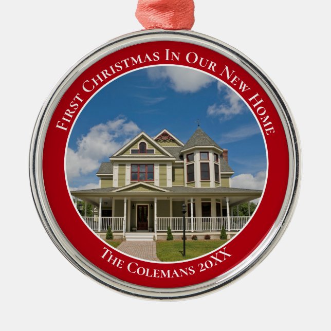 Ornement En Métal Premier Noël dans notre nouvelle maison Photo mais (Devant)