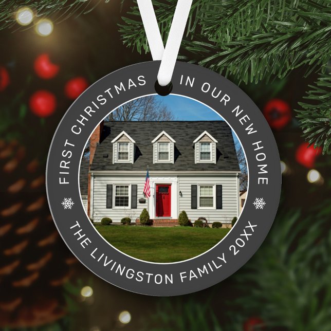Ornement En Métal Premier Noël dans notre nouvelle maison Photo pers (Créateur téléchargé)