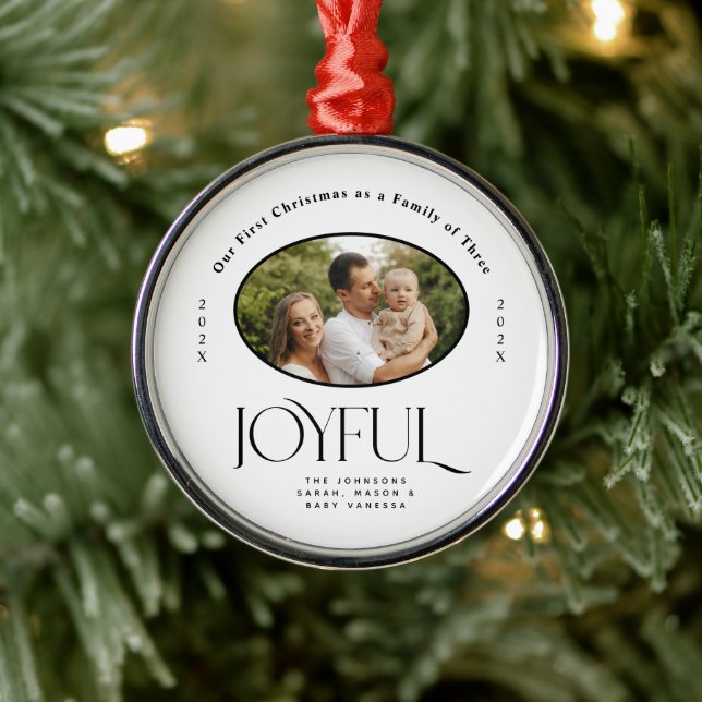 Ornement En Métal Premier Noël de bébé Annonce de naissance joyeuse (Arbre)