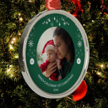 Premier Noël de bébé Élégant Photo personnalisée N