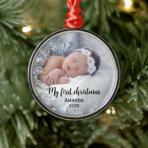 Ornement En Métal Premier Noël de bébé mignon