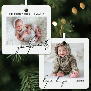 Ornement En Métal Premier Noël en tant que grands-parents Photo de b