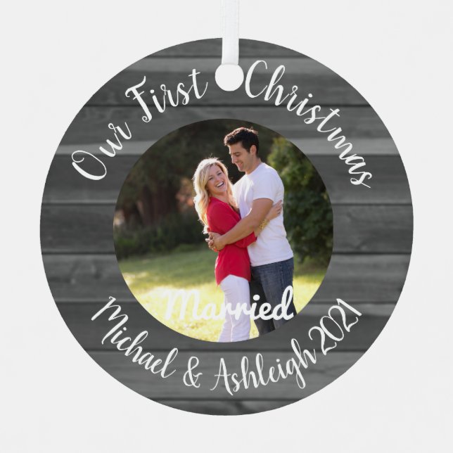 Ornement En Métal Premier Noël marié (Recto)