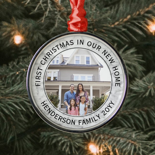 Ornement En Métal Premier Noël Nouveau Accueil Photo Elégante Faux M (Créateur téléchargé)