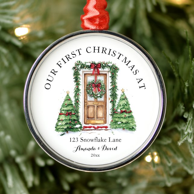Ornement En Métal Premier Noël Personnalisé À Notre Nouvelle Maison (Créateur téléchargé)